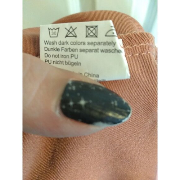 Grace Karen Pants Blush/ Pink Paperbag Waist Cropped Tie Ankles Belt Sz XL - Picture 10 of 10